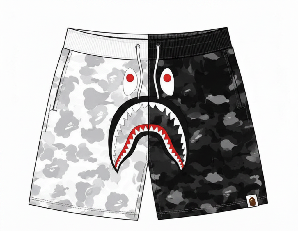 Babe White and Black Shorts